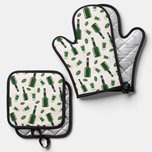 Creme de Menthe Ovenwant & Pannenlap Set (Voorkant / Achterkant)