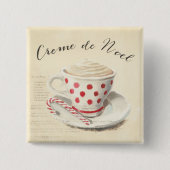 Creme de Noel Vierkante Button 5,1 Cm (Voorkant)