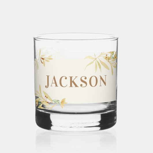 Crème Decoratief Lijst met Naam Whisky Glas (Achterkant)