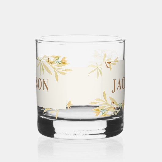Crème Decoratief Lijst met Naam Whisky Glas (Links)