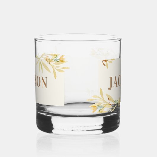 Crème Decoratief Lijst met Naam Whisky Glas (Rechts)
