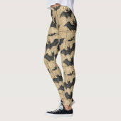Crème denim grunge patchwork met vleermuizen leggings (Links)