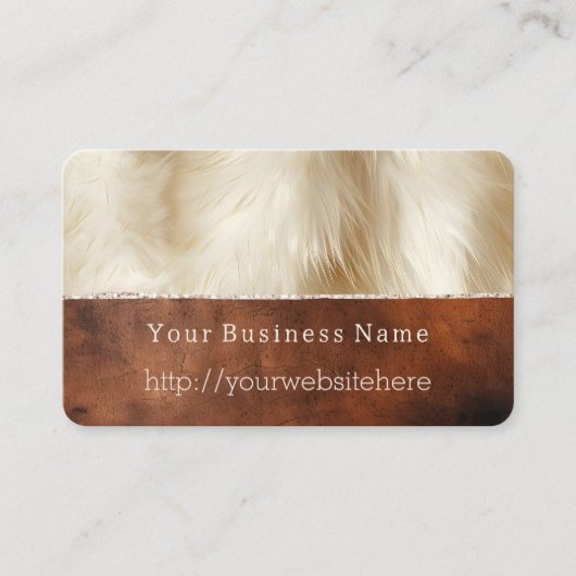 Crème Dierenbont Bruin Zuidwest Koeienhuid Visitekaartje (Voorkant)