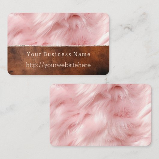 Crème Dierenbont Bruin Zuidwest Koeienhuid Visitekaartje (Voorkant / Achterkant)