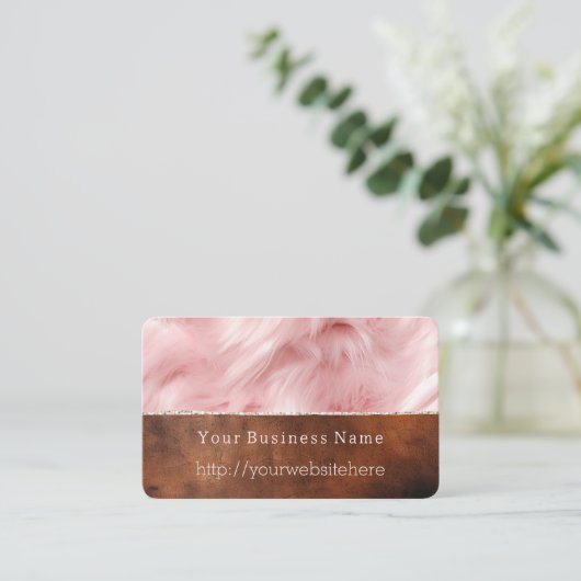 Crème Dierenbont Bruin Zuidwest Koeienhuid Visitekaartje (Staand voorkant)