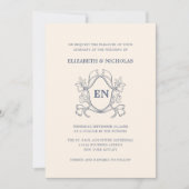 Creme digitale huwelijksuitnodiging Verenigd Konin Kaart (Voorkant)