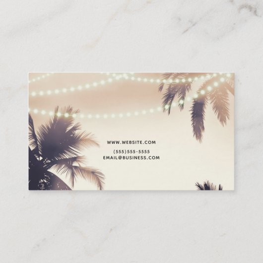Crème Dream Palm Trees & Lights Beachy Glam Visitekaartje (Achterkant)