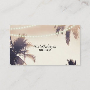 Crème Droom Palmboom Verlichting Strand Glamour Visitekaartje