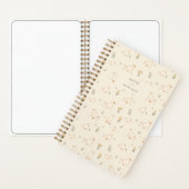 Crème Eend Wilde Bloem Patroon Gepersonaliseerde N Notitieboek (Binnen)