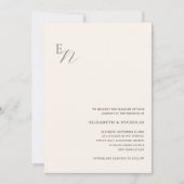 Creme eenvoudige digitale huwelijksuitnodiging sja kaart (Voorkant)