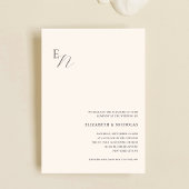 Creme eenvoudige digitale huwelijksuitnodiging sja kaart