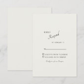 Crème Eenvoudige Moderne Bruiloft RSVP Kaartje (Voorkant / Achterkant)