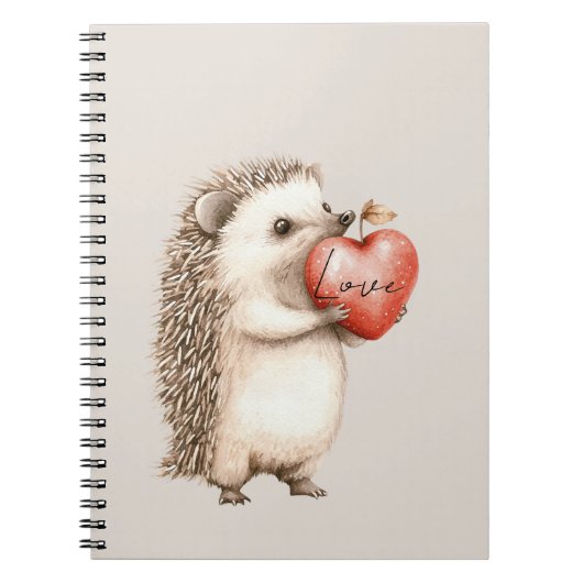 Crème Egel Hart Liefde Notitieboek (Voorkant)