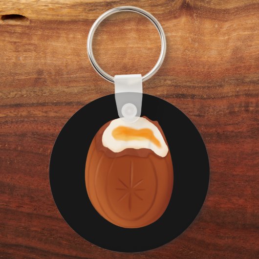 Creme Egg Chocolate Pasen Eigenzinnig Raar Grappig Sleutelhanger (Voorkant)