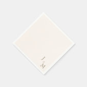 Crème Elegant Gouden Monogram Trouwen Servet (Hoek)