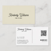 Crème | Elegant minimalistisch – aangepaste naam e Visitekaartje (Voorkant / Achterkant)