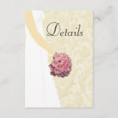 Crème Elegant Wedding Gown Wedding Details Informatiekaartje (Voorkant)