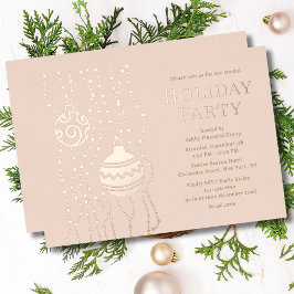 Crème Elegante Kerst Party Zakelijke vakantie Folie Uitnodiging
