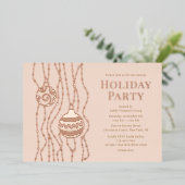 Crème Elegante Kerst Party Zakelijke vakantie Folie Uitnodiging (Staand Voorkant)