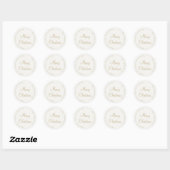 Crème Elegante Minimalistische Kerst Envelop Afdic Ronde Sticker (Vel)