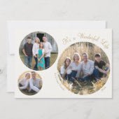 Crème Elegante Minimalistische Kerstdrie Foto Feestdagenkaart (Voorkant)