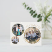 Crème Elegante Minimalistische Kerstdrie Foto Feestdagenkaart (Staand voorkant)