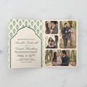 Crème Emerald Groene Ikat Alles in een Indiase bru (Binnen)