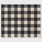 Crème en Black Buffalo Plaid Vakantie Custom Cadeaupapier (Vlak)