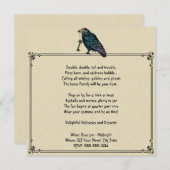 Crème en Black Raven Halloween Party Kaart (Voorkant / Achterkant)