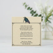 Crème en Black Raven Halloween Party Kaart (Staand voorkant)