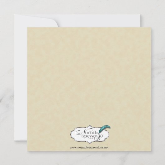 Crème en Black Raven Halloween Party Kaart (Achterkant)