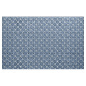 Crème en Blauw Art Deco Bloemen Patroon Stof (Fat Quarter)