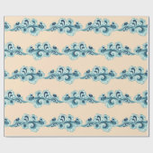 Crème en Blauw Chinees Nieuwjaar Wolken Cadeaupapier (Vlak)