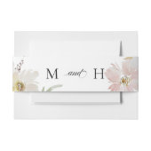 Crème- en blos waterverf bloemen uitnodigingen wikkel (Voorkant Voorbeeld)