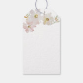 Crème- en blozende waterverf bloemen cadeaulabel (Achterkant)