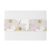 Crème- en blozende waterverf bloemen uitnodigingen wikkel (Achterkant Voorbeeld)