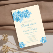 Crème en Blue Hydrangea floral vrijgezellenfeest Kaart