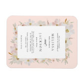 Crème en Blush Waterverf Bloemen Wedding Magneet (Horizontaal)