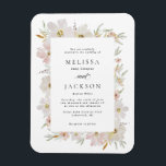 Crème en Blush Waterverf Bloemen Wedding Magneet<br><div class="desc">Crème en Blush Waterverf Bloemen Wedding</div>