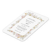 Crème en Blush Waterverf Bloemen Wedding Magneet (Linkerzijde)
