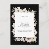 Crème en Blush Waterverf Flowers Details Peach Informatiekaartje (Voorkant)