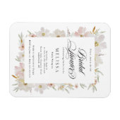 Crème en Blush Waterverf Flowers Vrijgezellenfeest Magneet (Horizontaal)