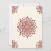 Crème en Bourgondië Islamitische Moslim Mehndi Cer Kaart (Achterkant)