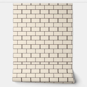 Crème en Bruin Brick Pattern Design Behang