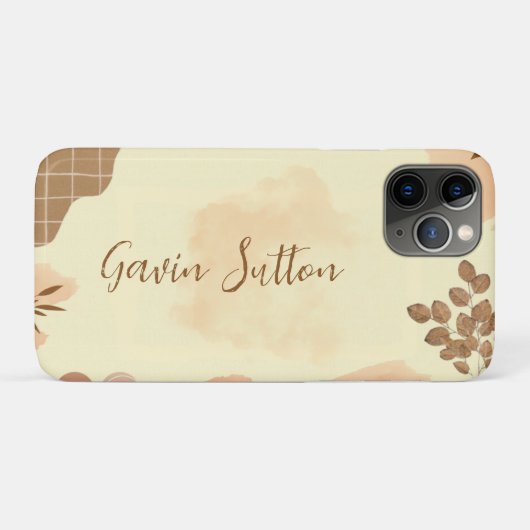 Crème en Bruin Minimalist Case-Mate iPhone Case (Achterkant (horizontaal))