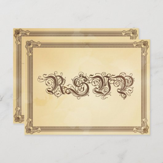  crème en bruin Poster RSVP met keuze uit maaltijd Uitnodiging Briefkaart (Voorkant / Achterkant)