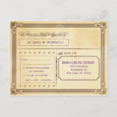 crème en bruin Poster RSVP met keuze uit maaltijd Uitnodiging Briefkaart (Achterkant)