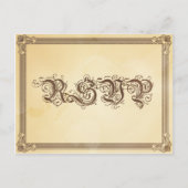 crème en bruin Poster RSVP met keuze uit maaltijd Uitnodiging Briefkaart (Voorkant)