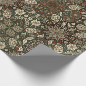  Crème en Bruine Kerst Sneeuwvlok Cadeaupapier (Hoek)