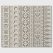 crème en bruine messing trui cadeaupapier (Vlak)